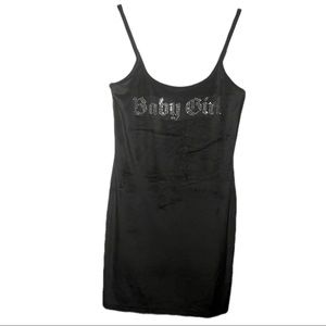 Black Velvet Rhinestone Baby Girl Slip Dress